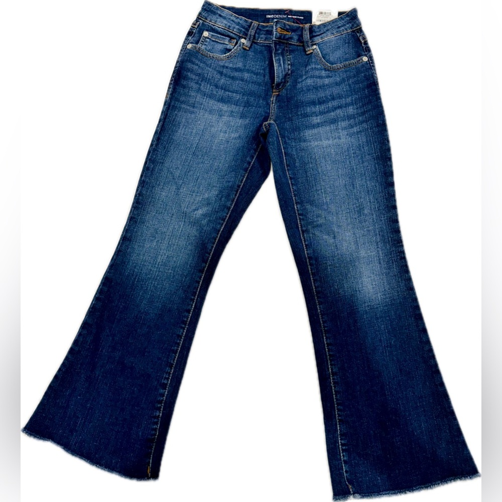 INCDENIM MID Rise Flare US 0 CROP FLARE INC JEANS blue
